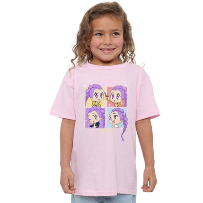 Light Pink - Lifestyle - K-Pop Demon Hunters Childrens-Kids Huntrix Rumi Chibi Group T-Shirt