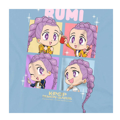 Light Blue - Side - K-Pop Demon Hunters Childrens-Kids Huntrix Rumi Chibi Group T-Shirt