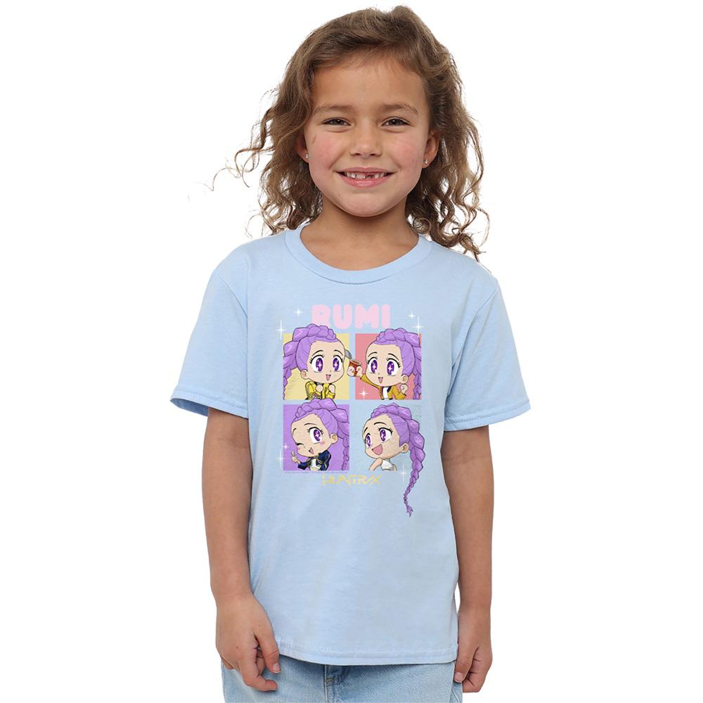 Light Blue - Lifestyle - K-Pop Demon Hunters Childrens-Kids Huntrix Rumi Chibi Group T-Shirt