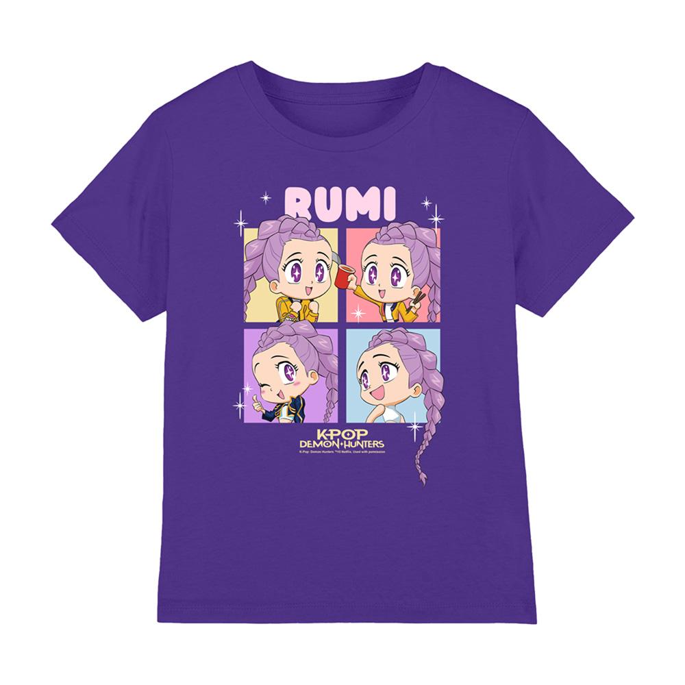 Purple - Front - K-Pop Demon Hunters Childrens-Kids Huntrix Rumi Chibi Group T-Shirt