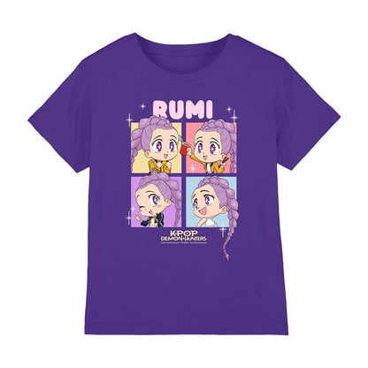 Purple - Front - K-Pop Demon Hunters Childrens-Kids Huntrix Rumi Chibi Group T-Shirt