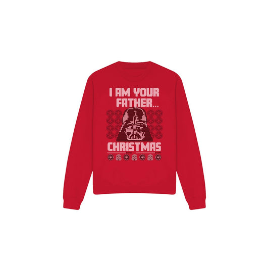 Red - Front - Star Wars Unisex Adult Father Christmas Darth Vader Fair Isle Sweatshirt