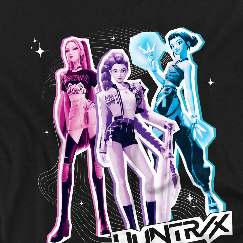 Black - Side - K-Pop Demon Hunters Childrens-Kids Huntr-X Scrapbook T-Shirt