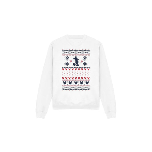 White - Front - Disney Unisex Adult Mickey Mouse Christmas Sweater Sweatshirt