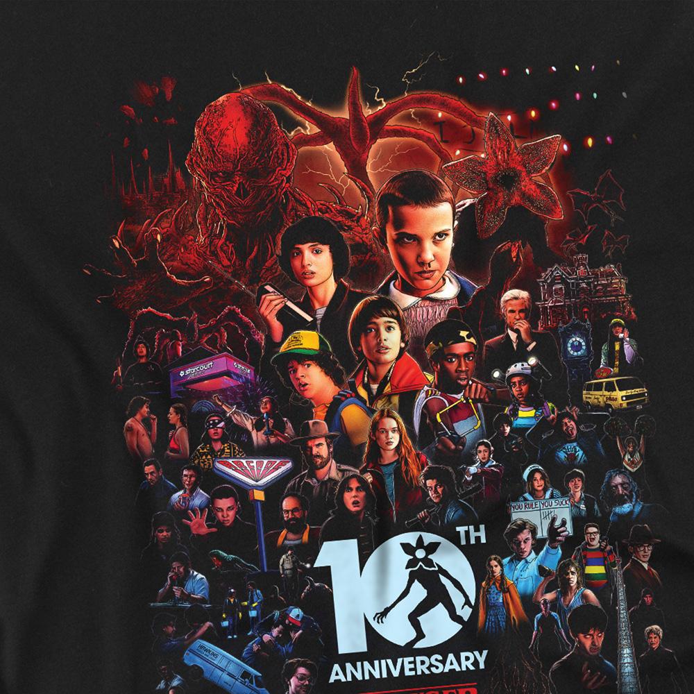 Black - Lifestyle - Stranger Things Womens-Ladies Poster Fitted 10th Anniversary T-Shirt