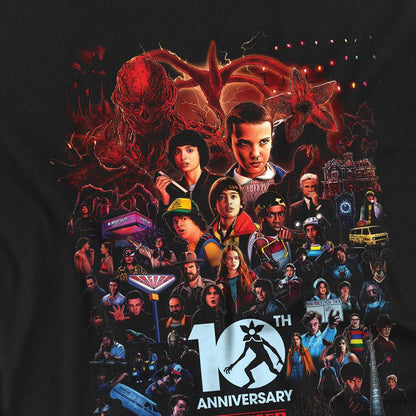 Black - Lifestyle - Stranger Things Womens-Ladies Poster Fitted 10th Anniversary T-Shirt