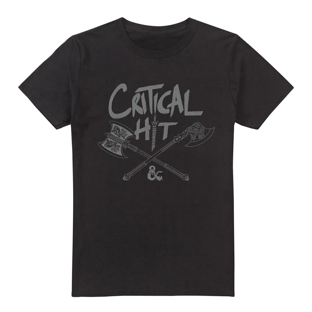 Black - Front - Dungeons & Dragons Mens Critical Hit Doodle T-Shirt
