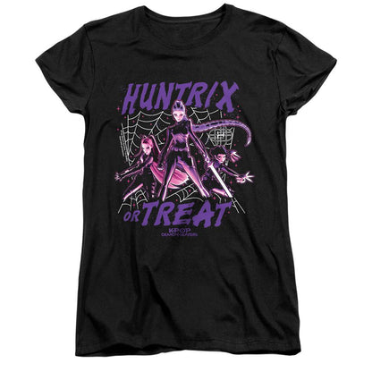 Black - Front - K-Pop Demon Hunters Womens-Ladies Huntrix Or Treat Fitted T-Shirt