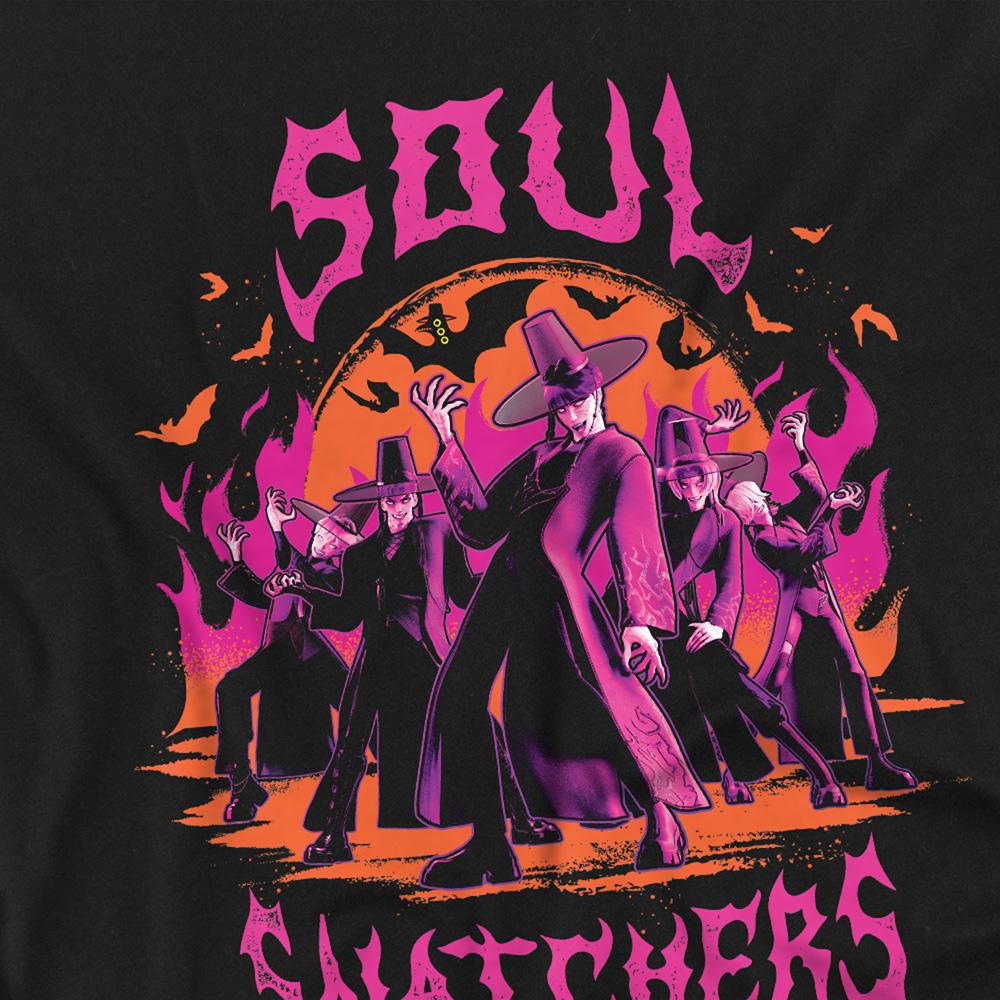 Black - Side - K-Pop Demon Hunters Womens-Ladies Soul Snatchers Saja Boys Fitted T-Shirt