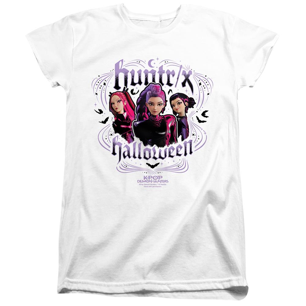 White - Front - K-Pop Demon Hunters Womens-Ladies Huntrix Fitted T-Shirt