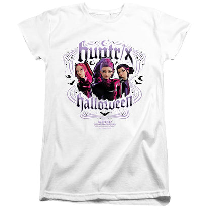 White - Front - K-Pop Demon Hunters Womens-Ladies Huntrix Fitted T-Shirt