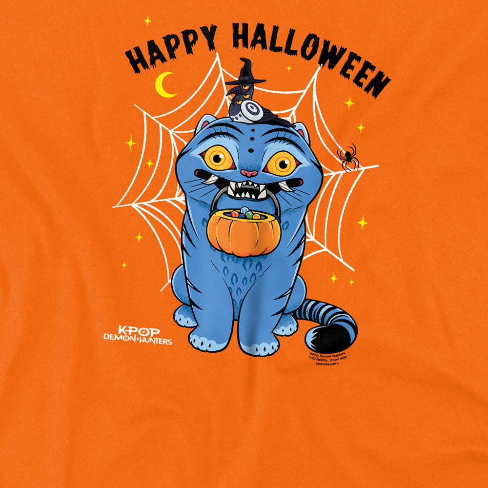 Orange - Side - K-Pop Demon Hunters Childrens-Kids Derpy & Sussie Halloween T-Shirt