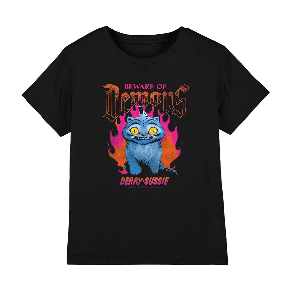 Black - Front - K-Pop Demon Hunters Childrens-Kids Band Derpy & Sussie T-Shirt