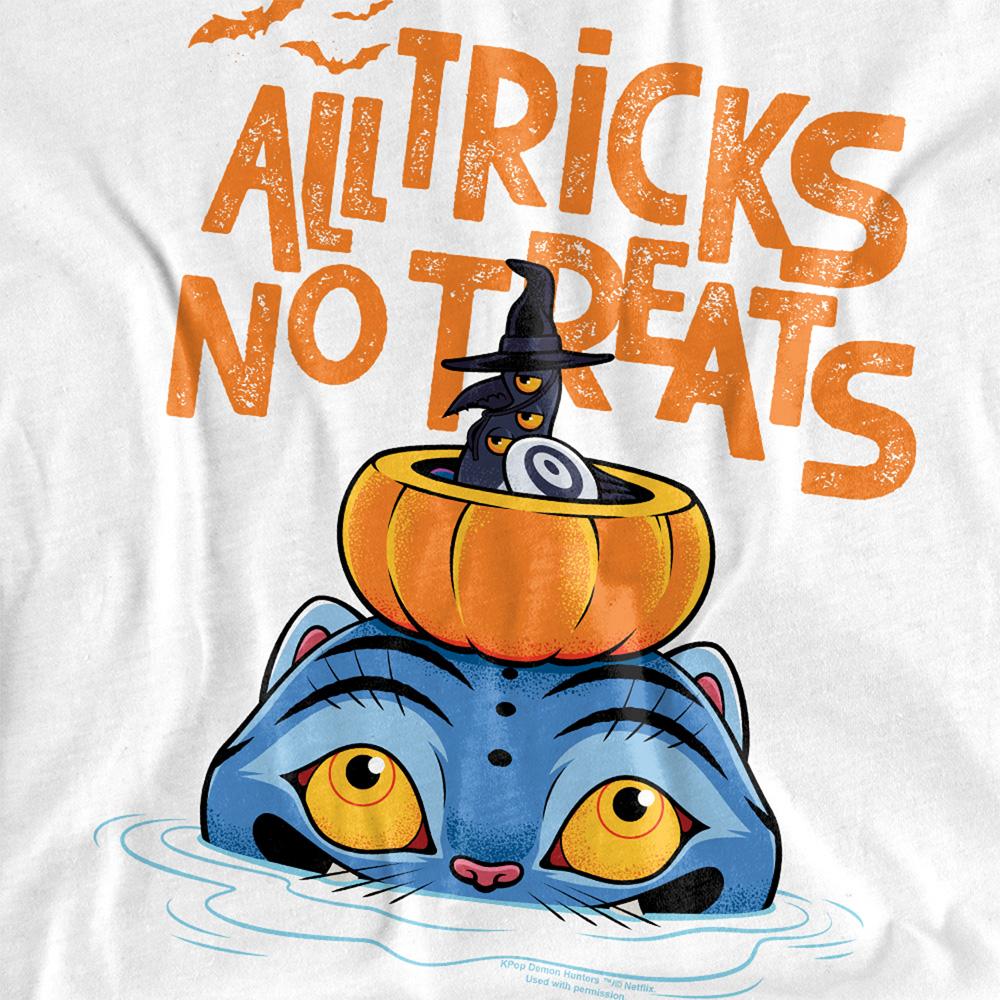 White - Side - K-Pop Demon Hunters Childrens-Kids All Tricks Derpy & Sussie Halloween T-Shirt