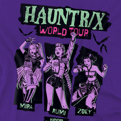 Purple - Side - K-Pop Demon Hunters Childrens-Kids World Tour Scrapbook T-Shirt