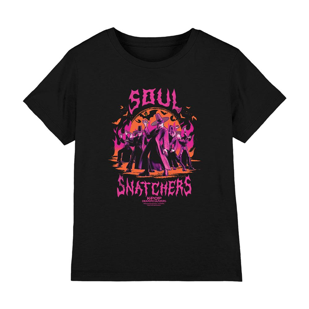 Black - Front - K-Pop Demon Hunters Childrens-Kids Soul Snatchers Saja Boys T-Shirt