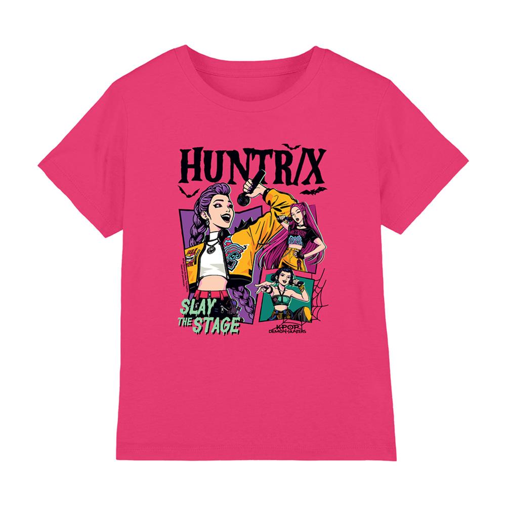 Hot Pink - Front - K-Pop Demon Hunters Childrens-Kids Huntrix Slay The Stage T-Shirt