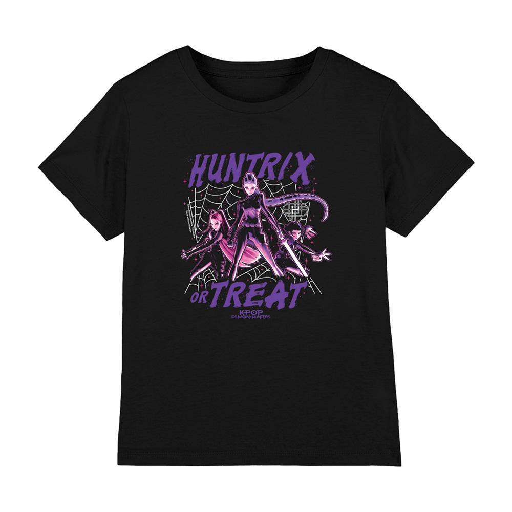 Black - Front - K-Pop Demon Hunters Childrens-Kids Huntrix Or Treat T-Shirt