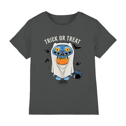 Charcoal - Front - K-Pop Demon Hunters Childrens-Kids Trick Or Treat Derpy Tiger Halloween T-Shirt