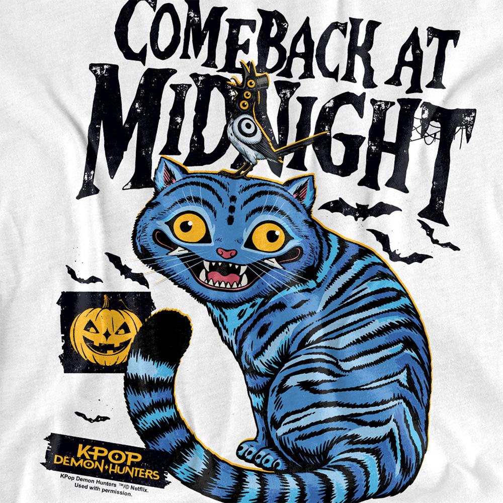 White - Side - K-Pop Demon Hunters Childrens-Kids Derpy & Sussie Midnight Halloween T-Shirt