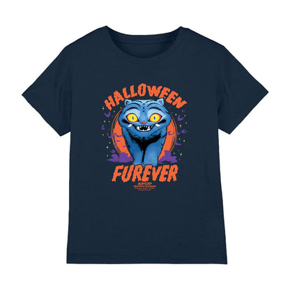 Navy - Front - K-Pop Demon Hunters Childrens-Kids Furever Derpy Tiger Halloween T-Shirt