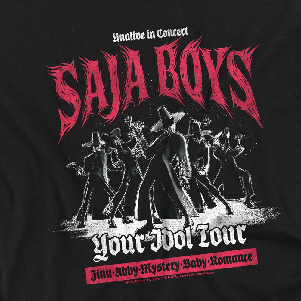Black - Side - K-Pop Demon Hunters Childrens-Kids Band Saja Boys Mono T-Shirt