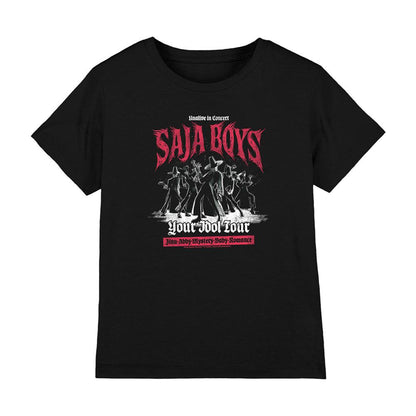 Black - Front - K-Pop Demon Hunters Childrens-Kids Band Saja Boys Mono T-Shirt