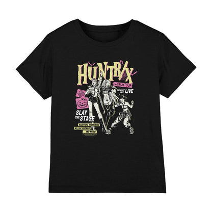 Black - Front - K-Pop Demon Hunters Childrens-Kids Huntrix World Tour Punk T-Shirt