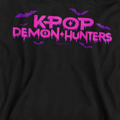 Black - Side - K-Pop Demon Hunters Unisex Adult Drip Logo Halloween Sweatshirt