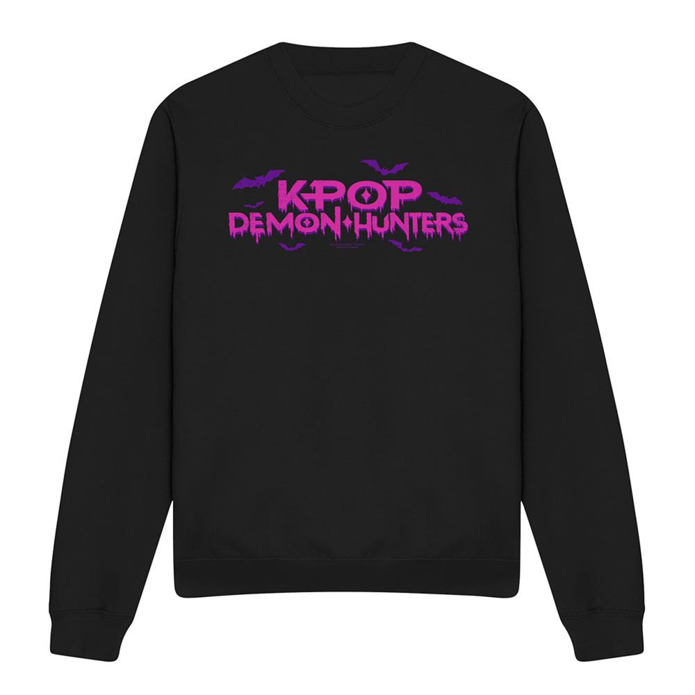 Black - Front - K-Pop Demon Hunters Unisex Adult Drip Logo Halloween Sweatshirt