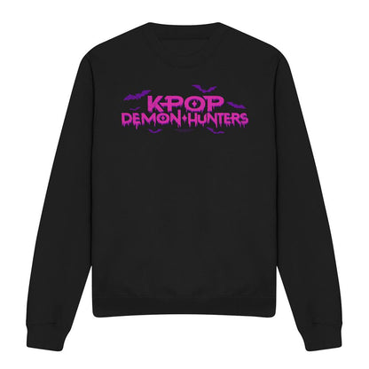 Black - Front - K-Pop Demon Hunters Unisex Adult Drip Logo Halloween Sweatshirt