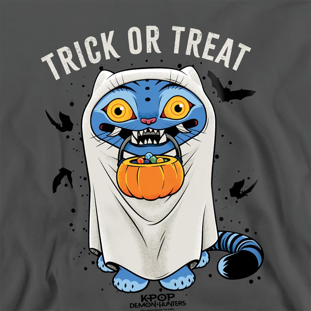 Charcoal - Side - K-Pop Demon Hunters Unisex Adult Trick Or Treat Derpy Tiger Sweatshirt