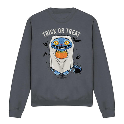 Charcoal - Front - K-Pop Demon Hunters Unisex Adult Trick Or Treat Derpy Tiger Sweatshirt