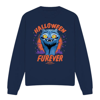 Navy - Front - K-Pop Demon Hunters Unisex Adult Furever Derpy Tiger Halloween Sweatshirt
