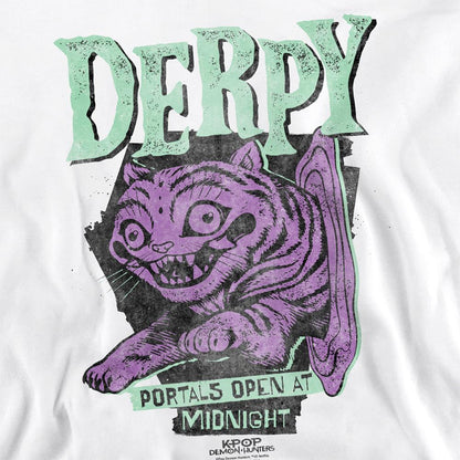 White - Side - K-Pop Demon Hunters Unisex Adult Derpy Tiger Portal Halloween Sweatshirt