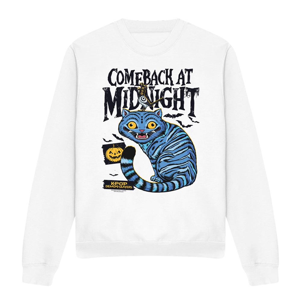 White - Front - K-Pop Demon Hunters Unisex Adult Derpy & Sussie Midnight Halloween Sweatshirt