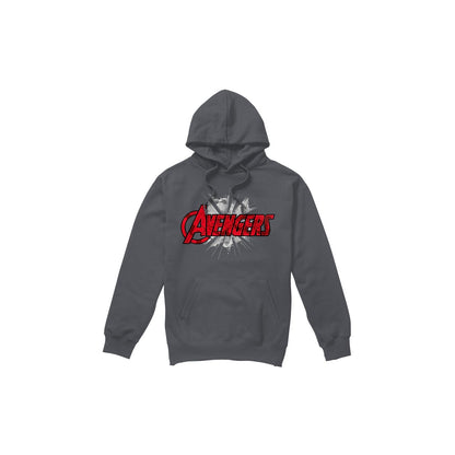 Charcoal - Front - Marvel Mens Avengers Bash Logo Hoodie