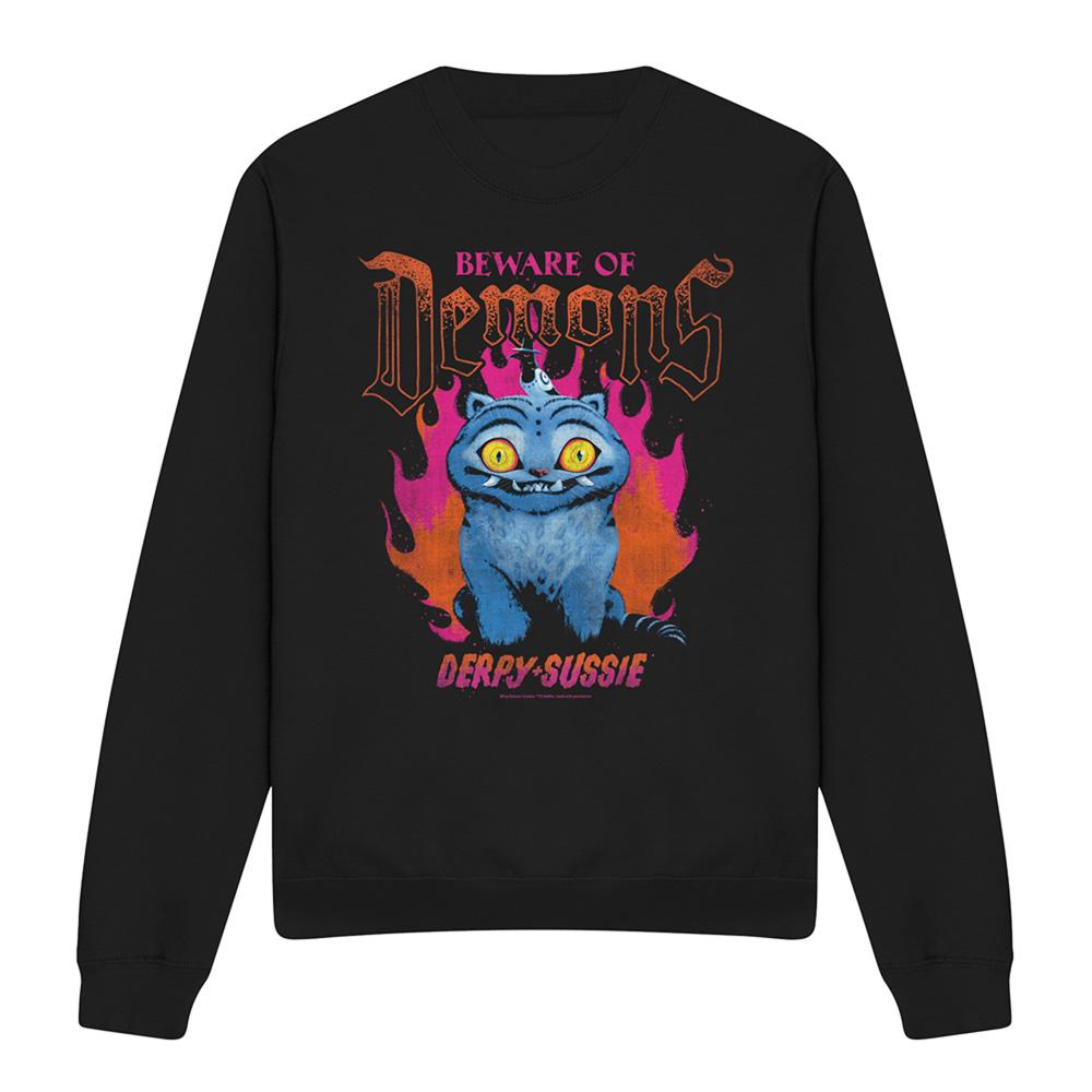 Black - Front - K-Pop Demon Hunters Unisex Adult Band Derpy & Sussie Sweatshirt