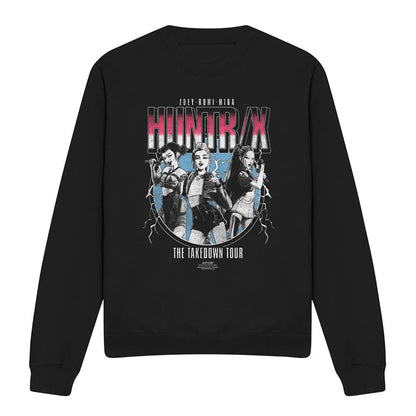 Black - Front - K-Pop Demon Hunters Unisex Adult Huntrix Takedown Tour Band Sweatshirt