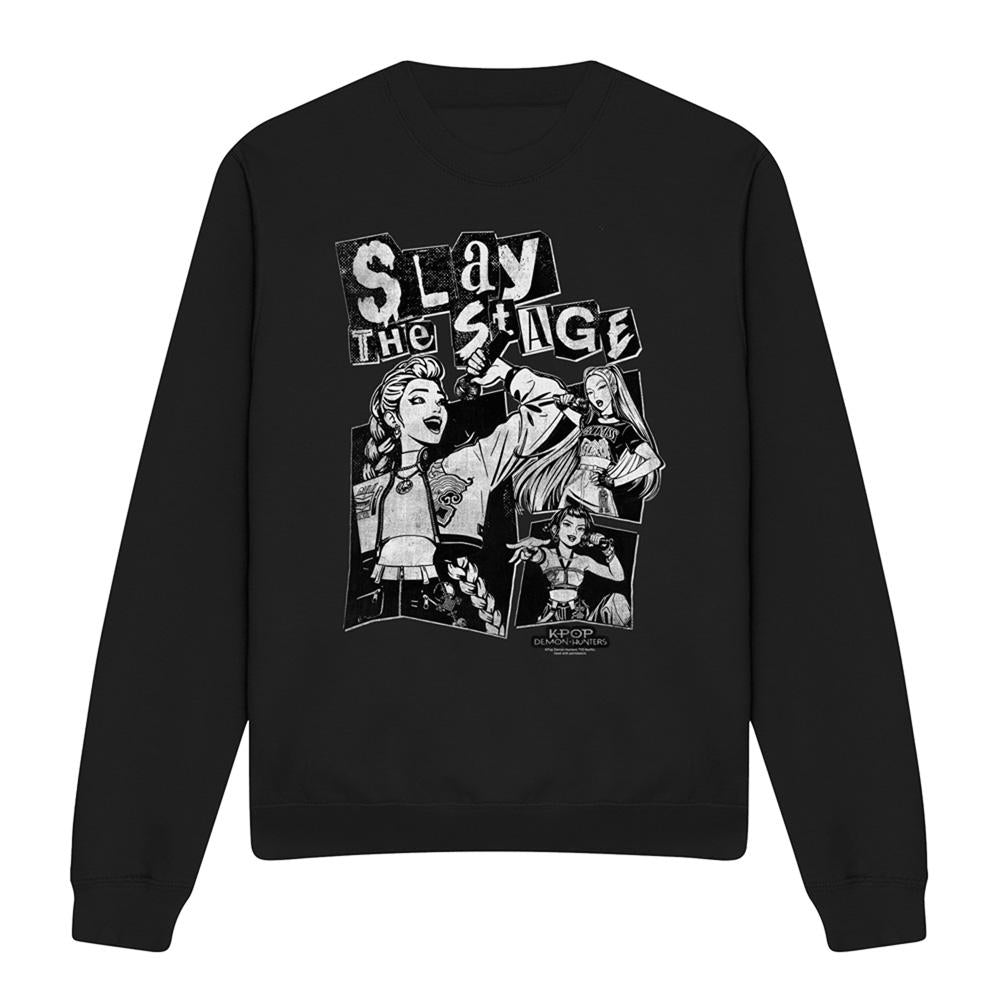 Black - Front - K-Pop Demon Hunters Unisex Adult Huntrix Slay The Stage Sweatshirt