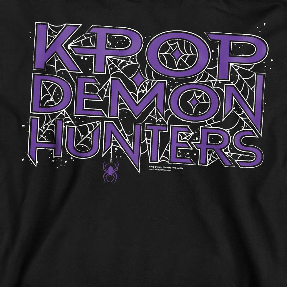 Black - Side - K-Pop Demon Hunters Unisex Adult Web Logo Halloween Sweatshirt
