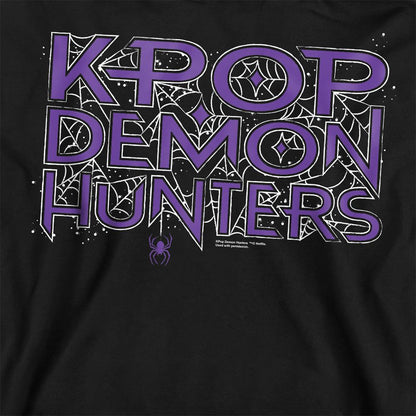Black - Side - K-Pop Demon Hunters Unisex Adult Web Logo Halloween Sweatshirt