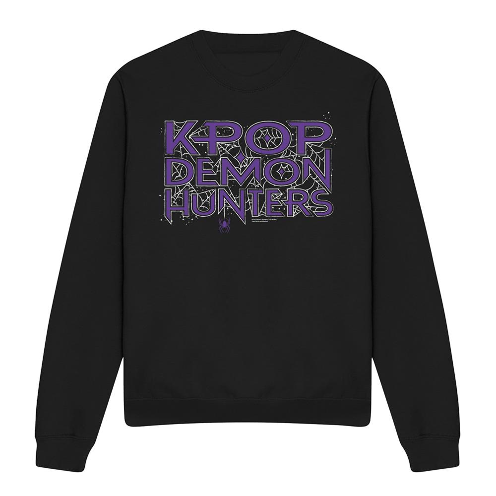 Black - Front - K-Pop Demon Hunters Unisex Adult Web Logo Halloween Sweatshirt