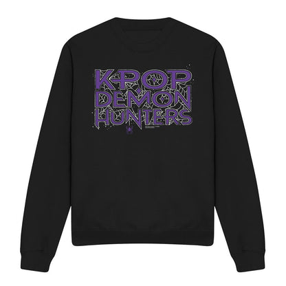 Black - Front - K-Pop Demon Hunters Unisex Adult Web Logo Halloween Sweatshirt