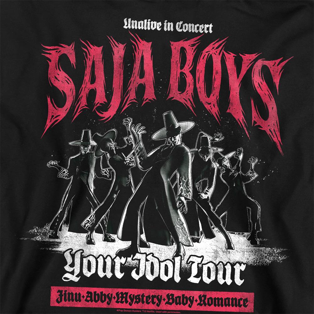 Black - Side - K-Pop Demon Hunters Unisex Adult Mono Band Saja Boys Sweatshirt
