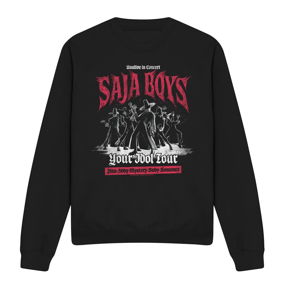 Black - Front - K-Pop Demon Hunters Unisex Adult Mono Band Saja Boys Sweatshirt