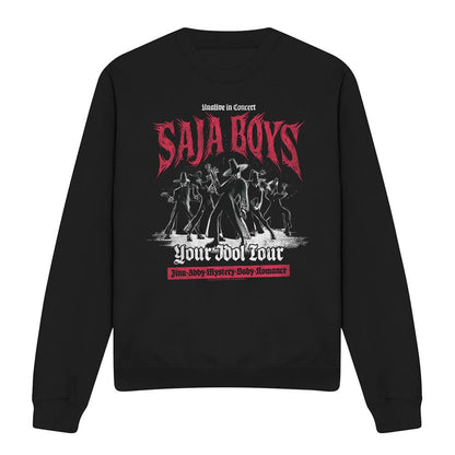 Black - Front - K-Pop Demon Hunters Unisex Adult Mono Band Saja Boys Sweatshirt