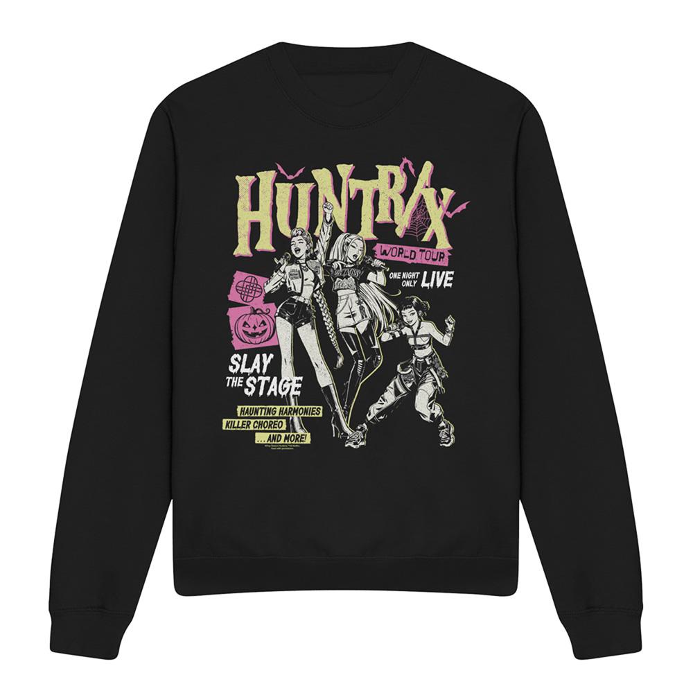 Black - Front - K-Pop Demon Hunters Unisex Adult Huntrix World Tour Punk Sweatshirt