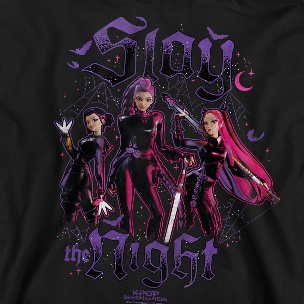 Black - Side - K-Pop Demon Hunters Unisex Adult Huntrix Slay The Night Sweatshirt