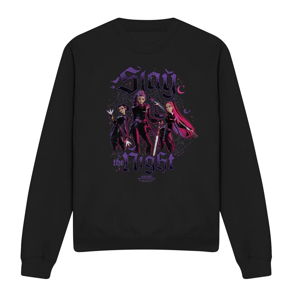 Black - Front - K-Pop Demon Hunters Unisex Adult Huntrix Slay The Night Sweatshirt